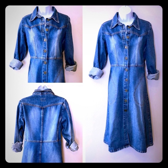 h&m long jean jacket